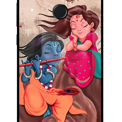 Radhe Krishna Honor 9N Glass Case Back Cover by Casekaro