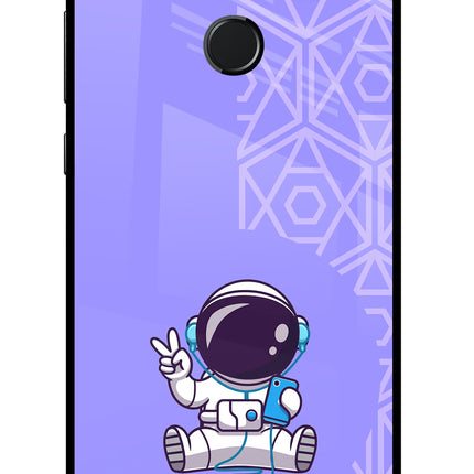 Cute Astronaut Chilling Honor 9N Glass Case Back Cover by Casekaro
