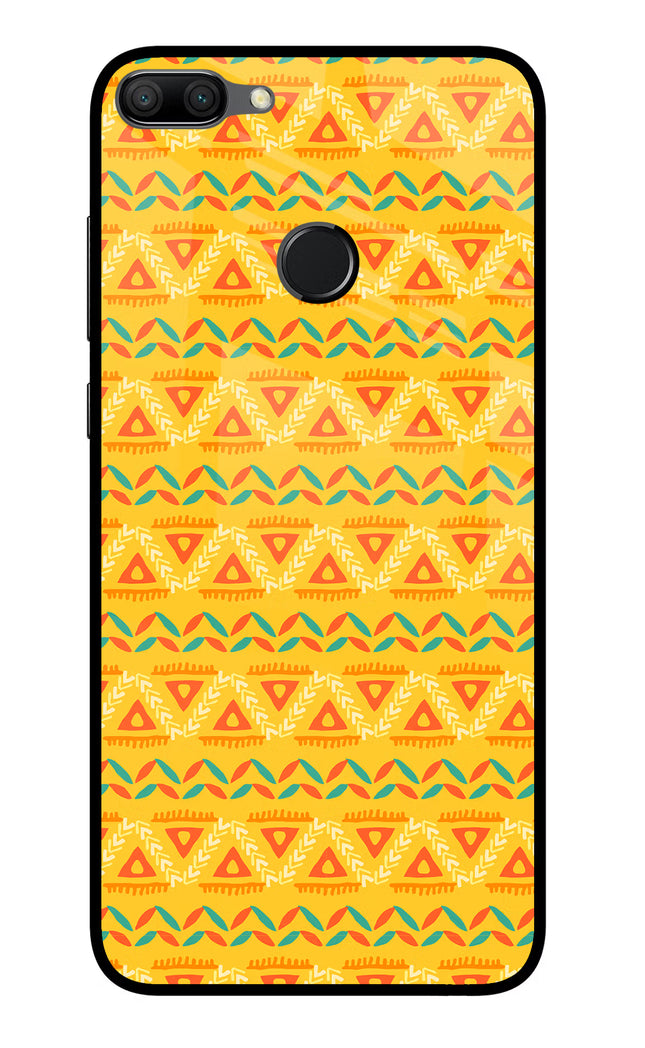 Tribal Pattern Honor 9N Glass Case Back Cover by Casekaro