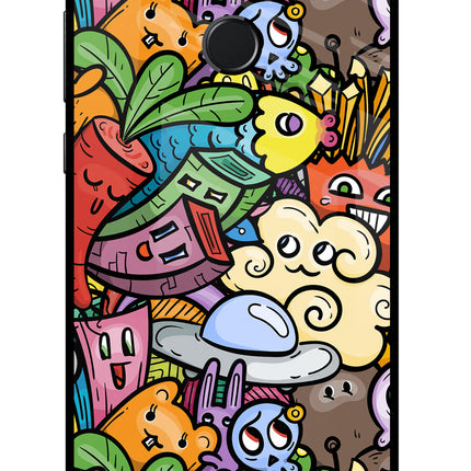 Veggie Doodle Honor 9N Glass Case Back Cover by Casekaro