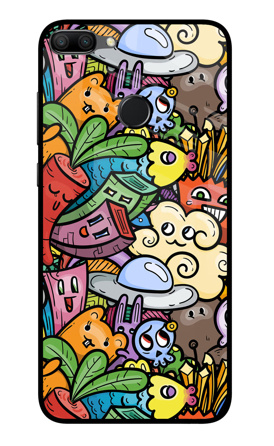 Veggie Doodle Honor 9N Back Cover, Glass case