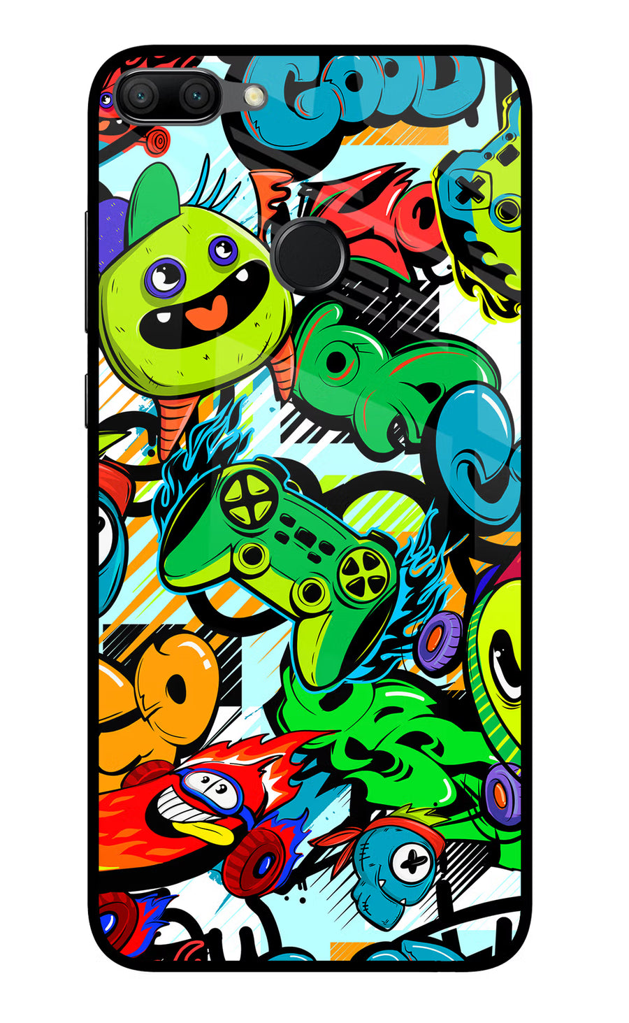 Game Doodle Honor 9N Back Cover, Glass case