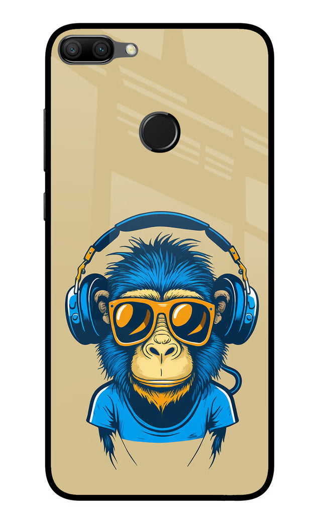 Monkey Headphone Honor 9N Glass Case Back Cover by Casekaro