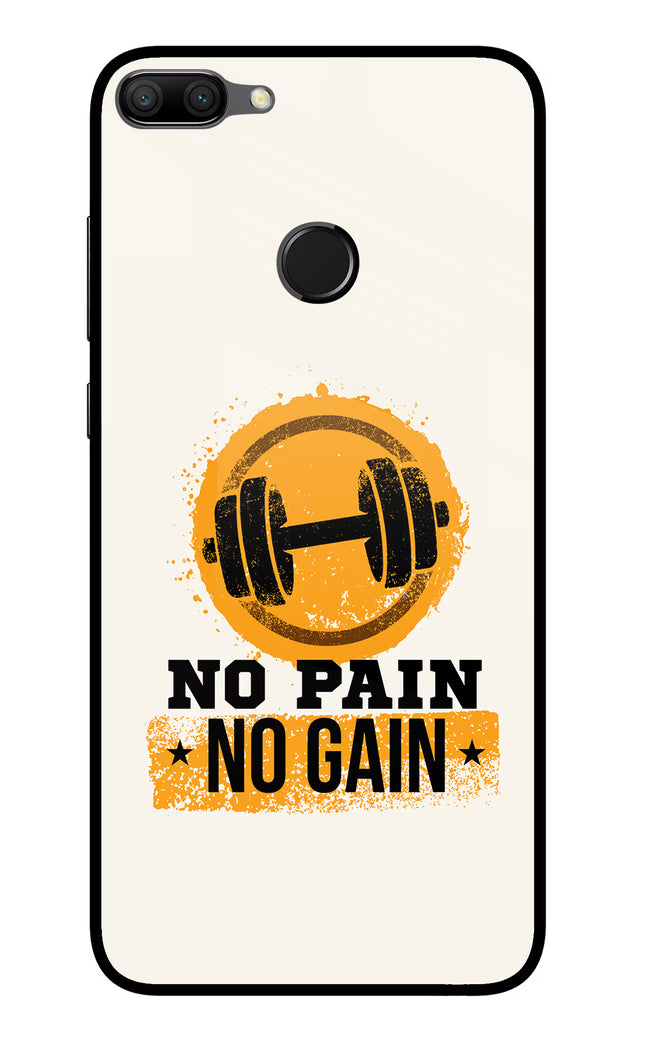 No Pain No Gain Honor 9N Glass Case Back Cover by Casekaro