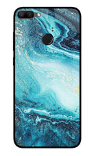 Blue Glitter Marble Honor 9N Glass Case