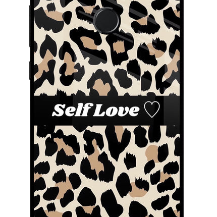 Leopard Print Self Love Honor 9N Glass Case Back Cover by Casekaro