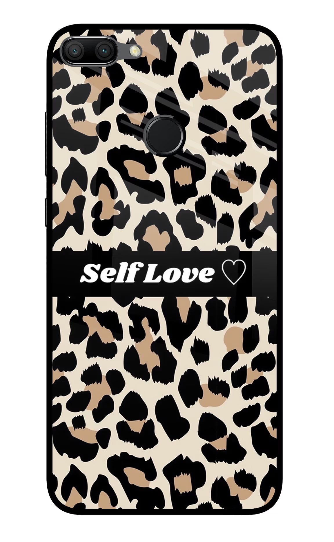 Leopard Print Self Love Honor 9N Glass Case Back Cover by Casekaro