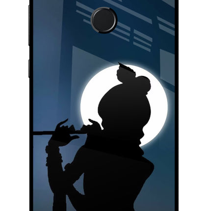 Shri Krishna Silhouette Honor 9N Glass Case Back Cover by Casekaro
