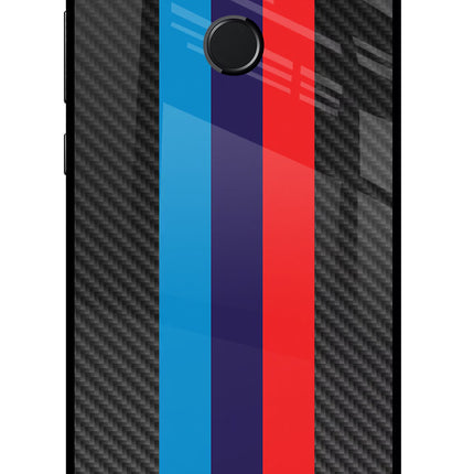 BMW Stripes Pattern Honor 9N Glass Case Back Cover by Casekaro