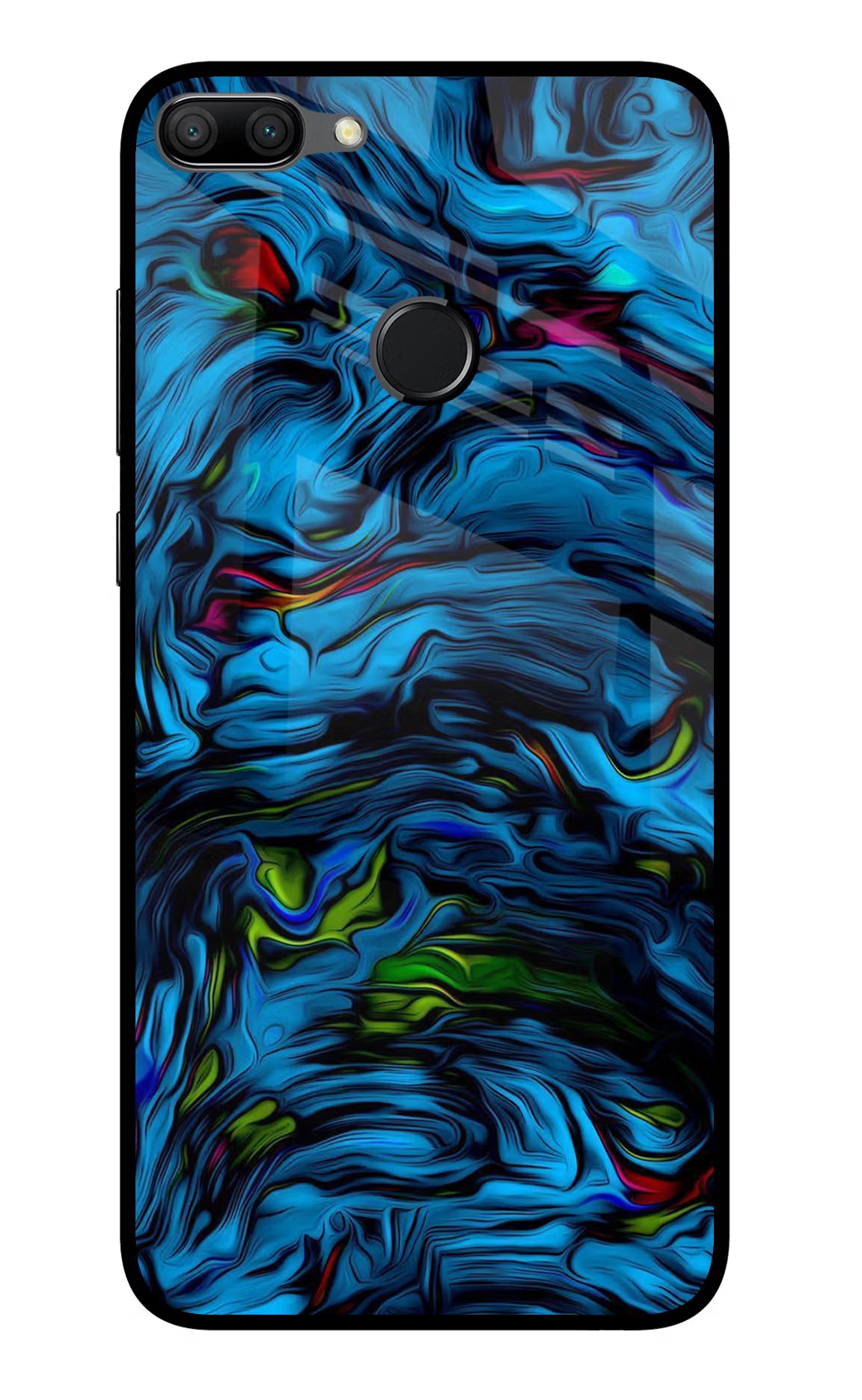 Dark Blue Abstract Honor 9N Glass Case