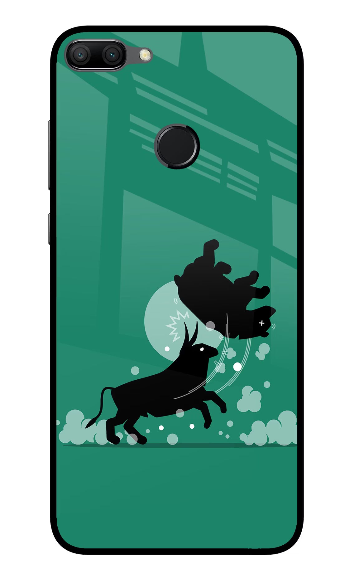 Bull Conqueror Honor 9N Glass Case Back Cover by Casekaro