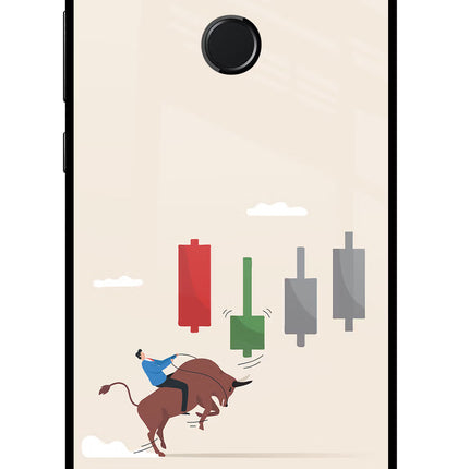 Bull Trading Momentum Honor 9N Glass Case Back Cover by Casekaro