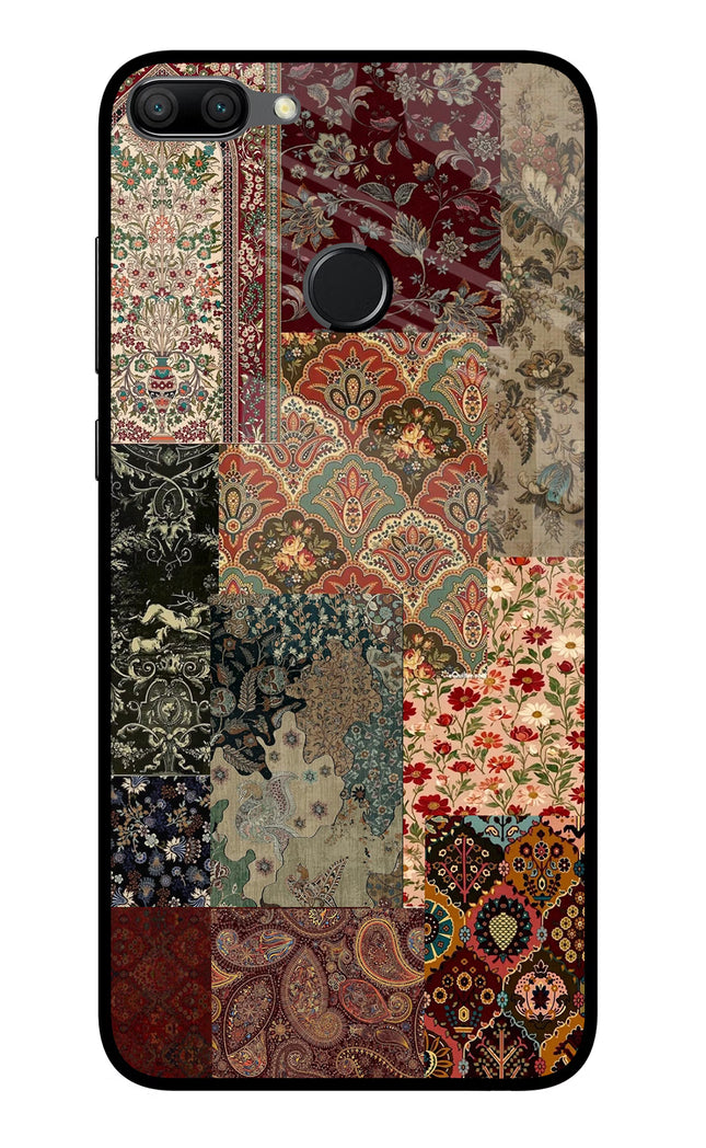 Desi Print Honor 9N Glass Case Back Cover by Casekaro