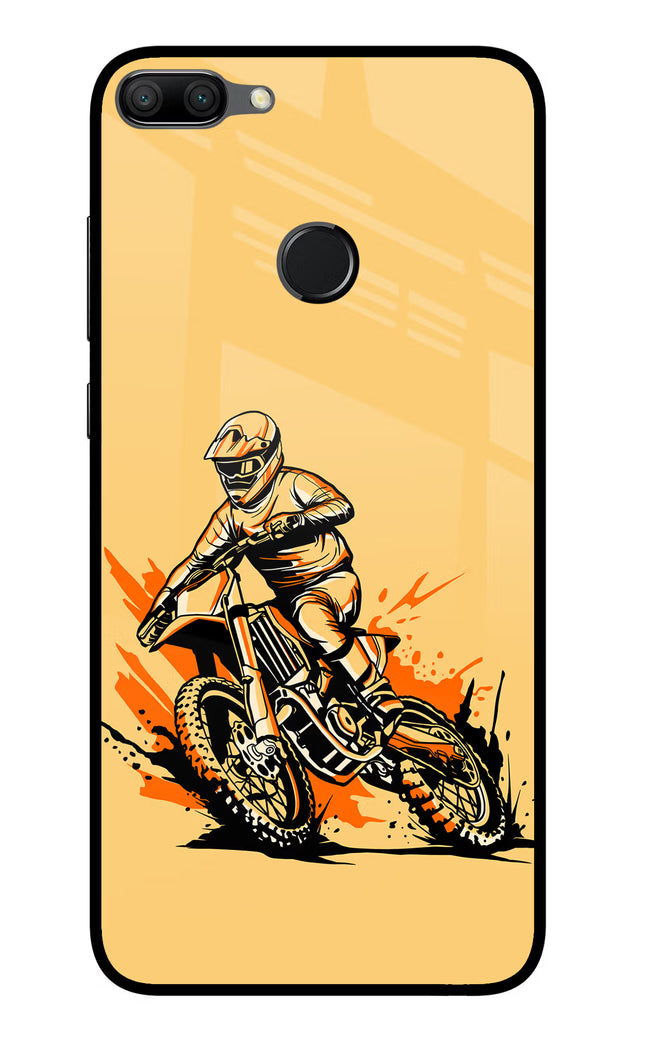 Off-Road Fury Honor 9N Glass Case Back Cover by Casekaro