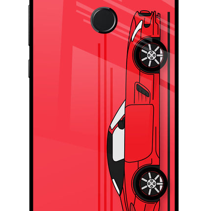 Red Velocity Honor 9N Glass Case Back Cover by Casekaro