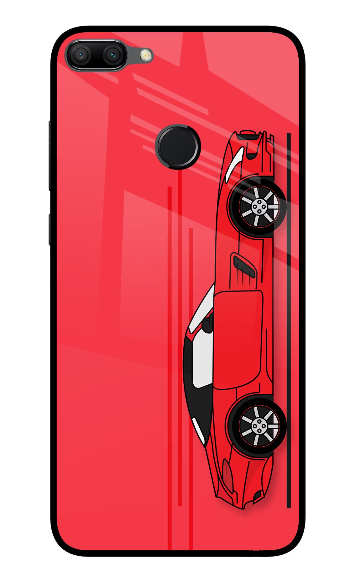 Red Velocity Honor 9N Glass Case Back Cover by Casekaro
