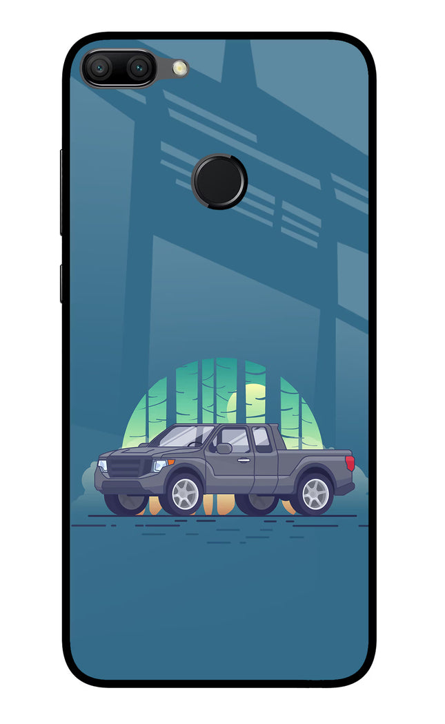 Retro Garage Vibe Honor 9N Glass Case Back Cover by Casekaro
