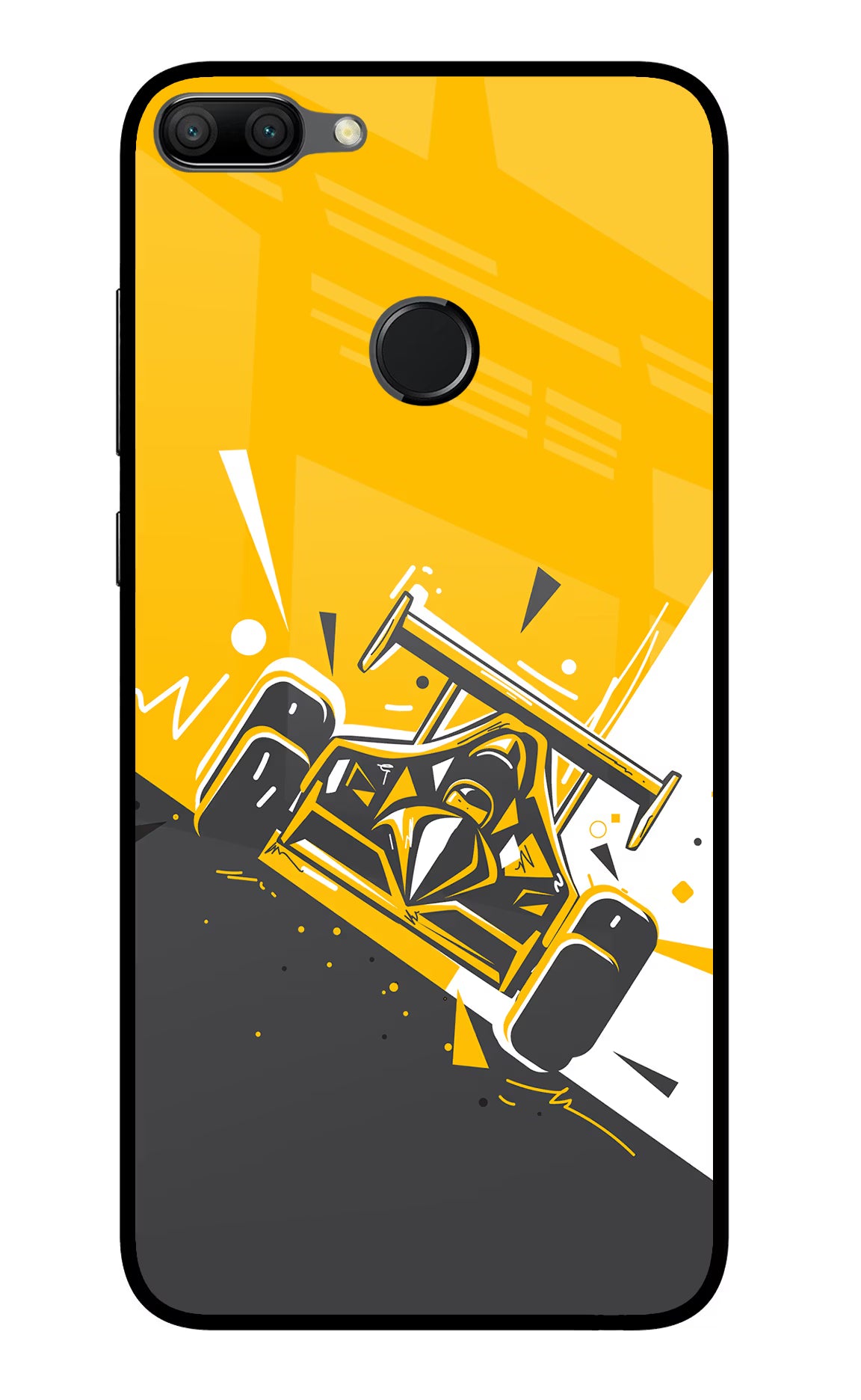 Track King Honor 9N Glass Case Back Cover by Casekaro