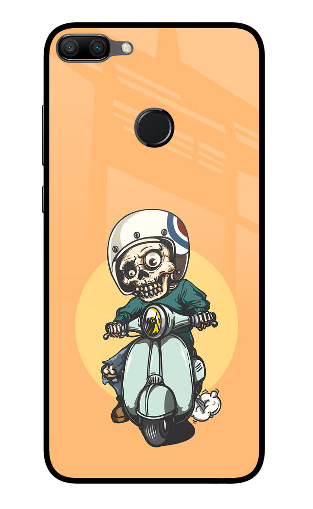 Undead Biker Honor 9N Glass Case Back Cover by Casekaro