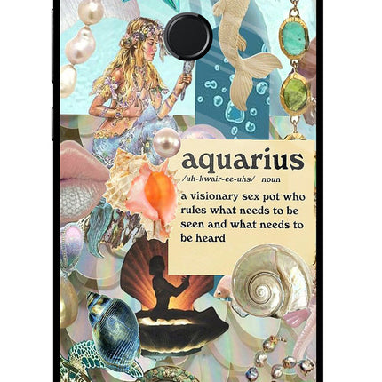Aquarius Zodiac Honor 9N Glass Case Back Cover by Casekaro