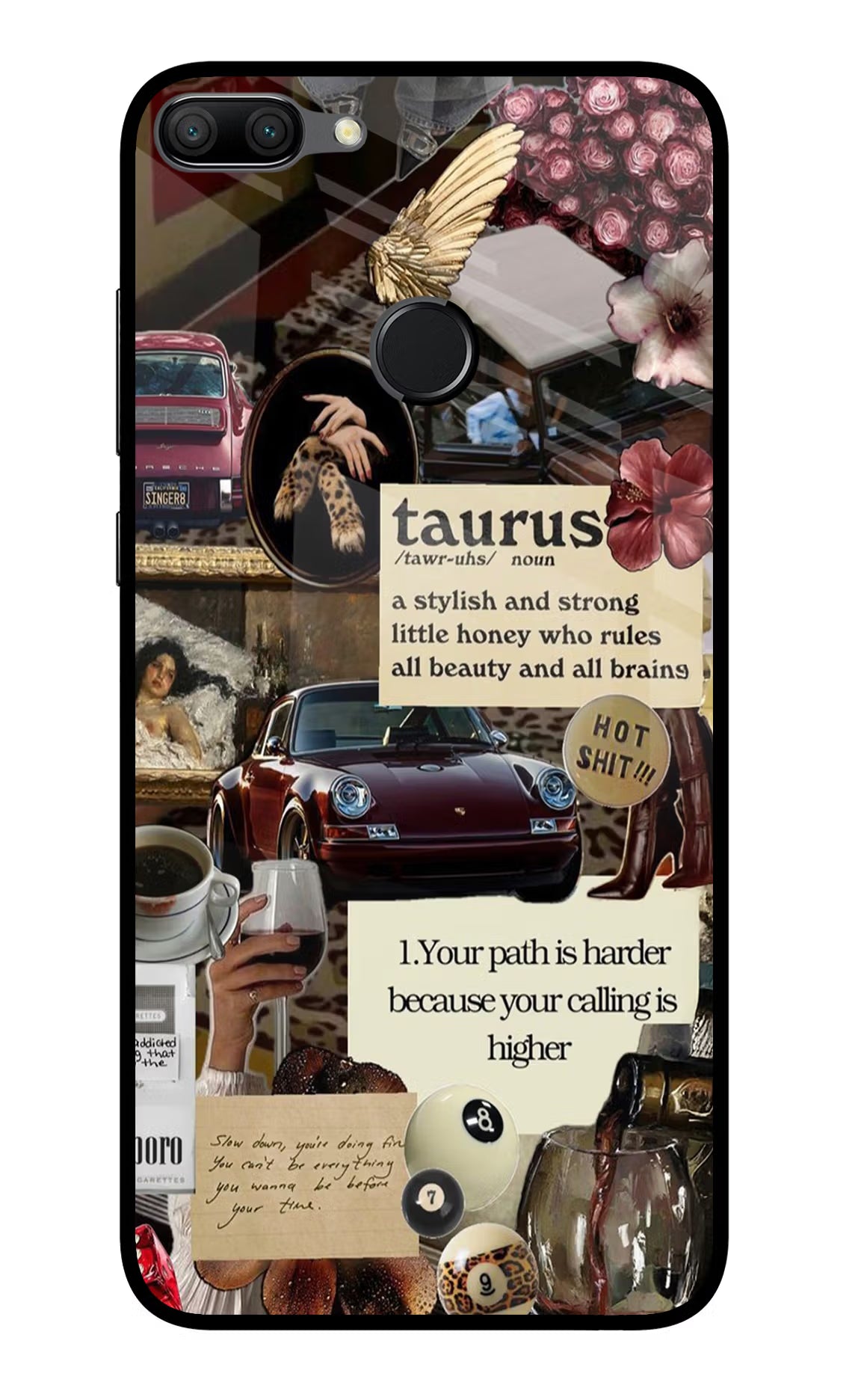 Taurus Zodiac Honor 9N Glass Case Back Cover by Casekaro