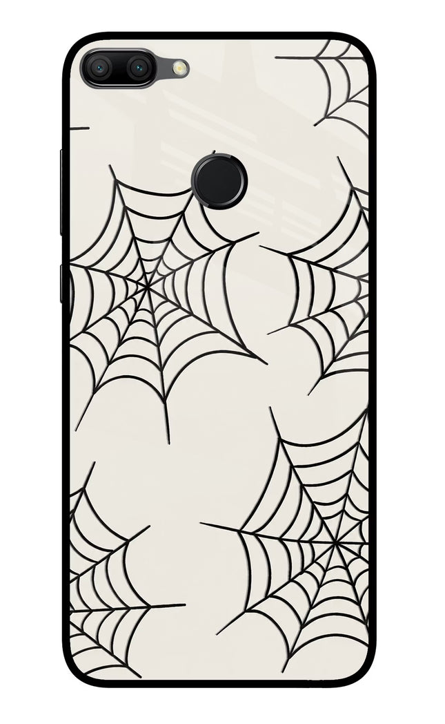 Spider Web Honor 9N Glass Case Back Cover by Casekaro