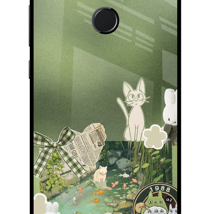 Aesthetic anime Honor 9N Glass Case Back Cover by Casekaro