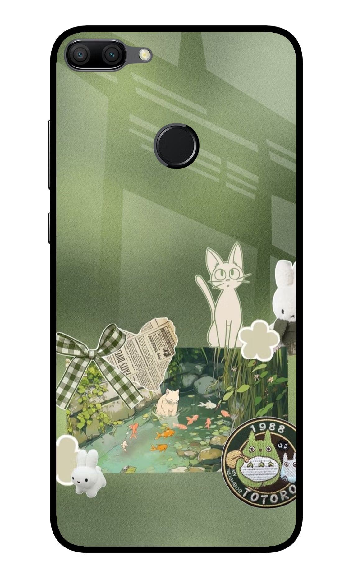 Aesthetic anime Honor 9N Glass Case Back Cover by Casekaro