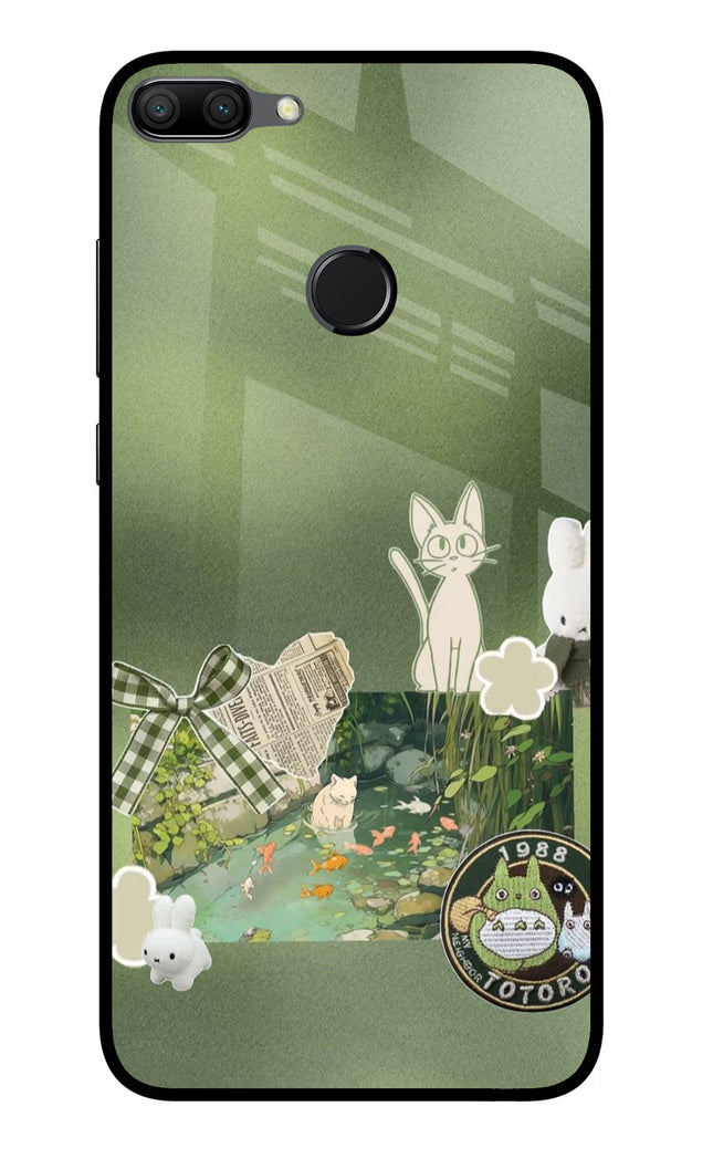 Aesthetic anime Honor 9N Glass Case Back Cover by Casekaro