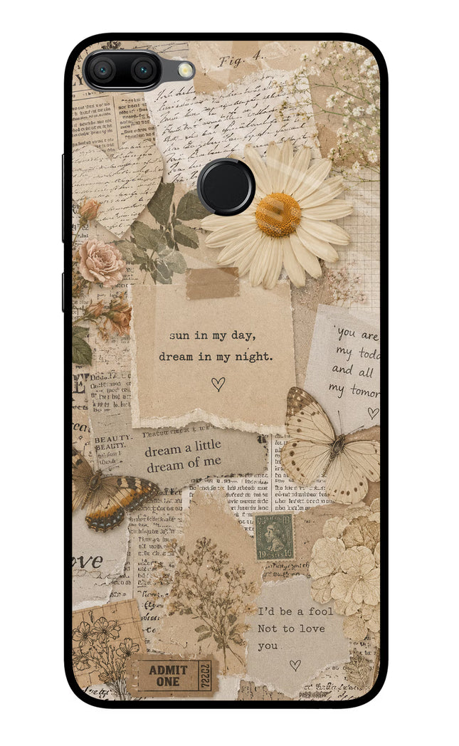 Vintage case Honor 9N Glass Case Back Cover by Casekaro