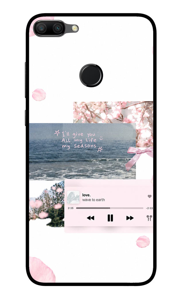 Wave to earth Honor 9N Glass Case Back Cover by Casekaro