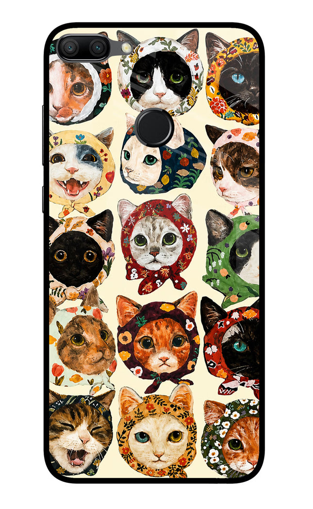 Cool Cat Honor 9N Glass Case Back Cover by Casekaro