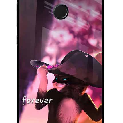 Forever Cat Honor 9N Glass Case Back Cover by Casekaro