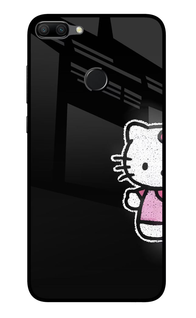 Kitty Charm Honor 9N Glass Case Back Cover by Casekaro