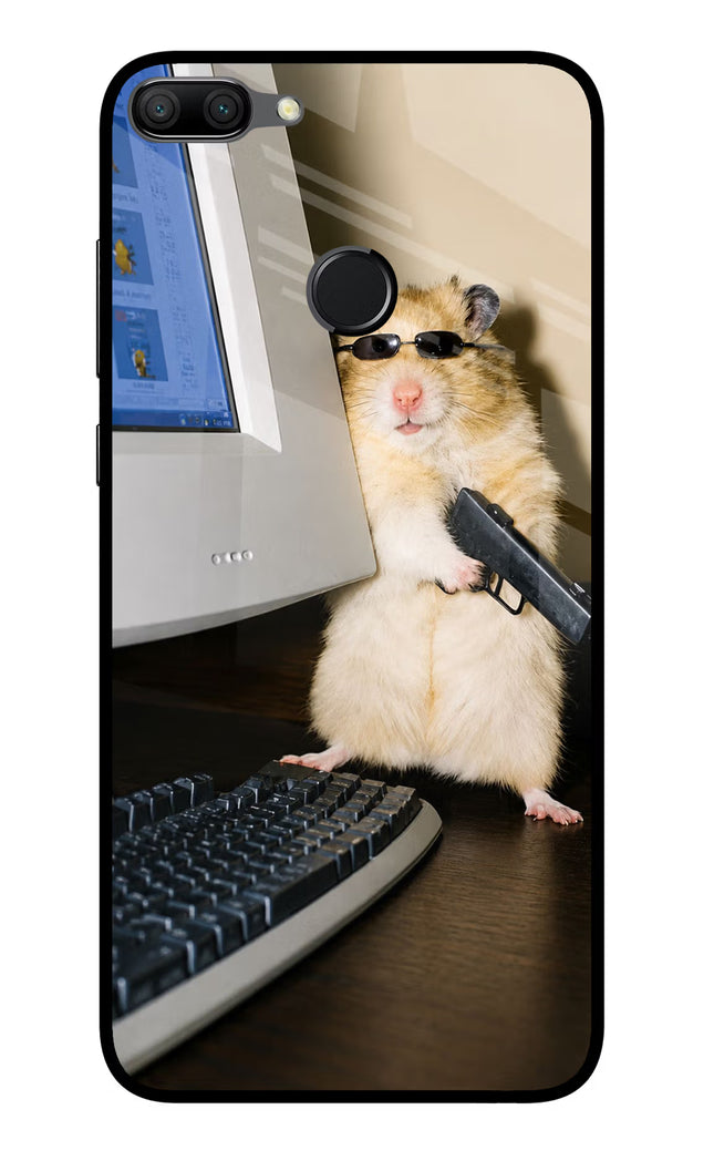 Hacker Hamster Honor 9N Glass Case Back Cover by Casekaro
