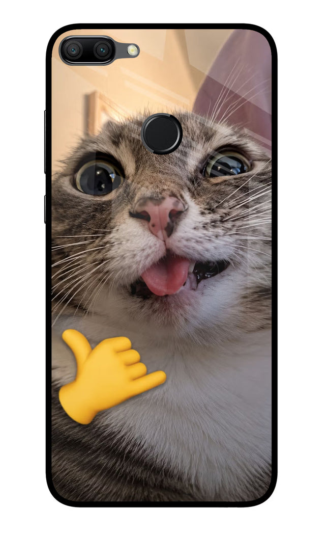 Silly Cat Call Honor 9N Glass Case Back Cover by Casekaro