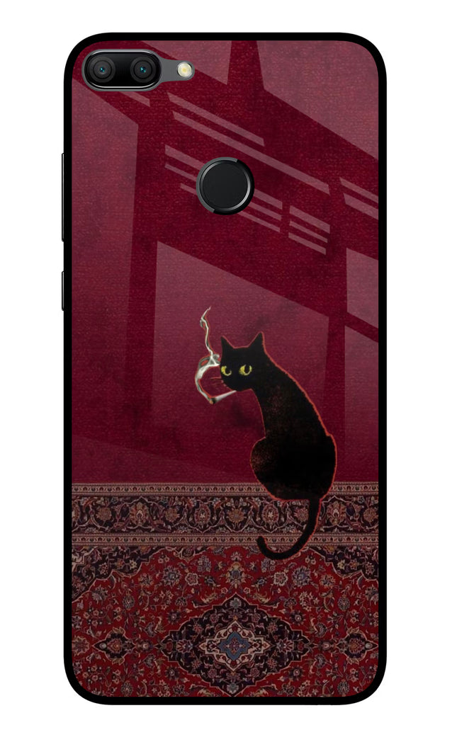 Midnight Cat Honor 9N Glass Case