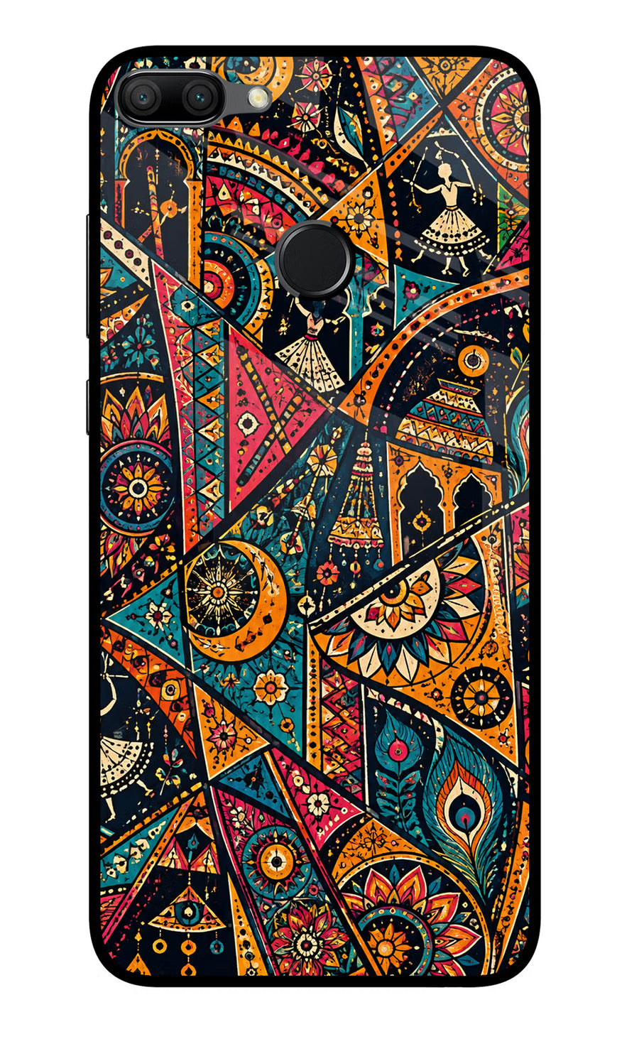 Folk Print Honor 9N Back Cover, Glass case