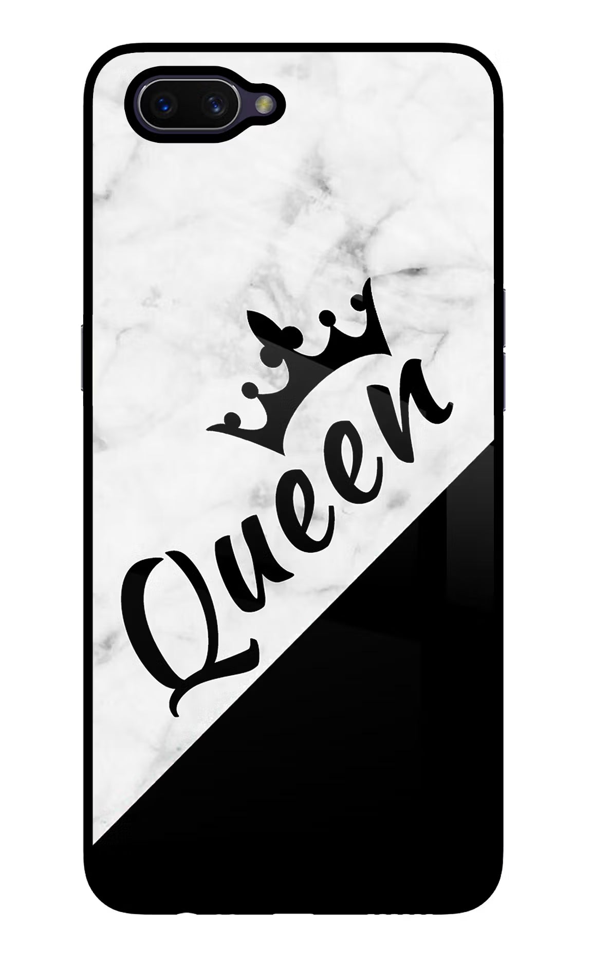Queen Oppo A3S Glass Case Back Cover by Casekaro