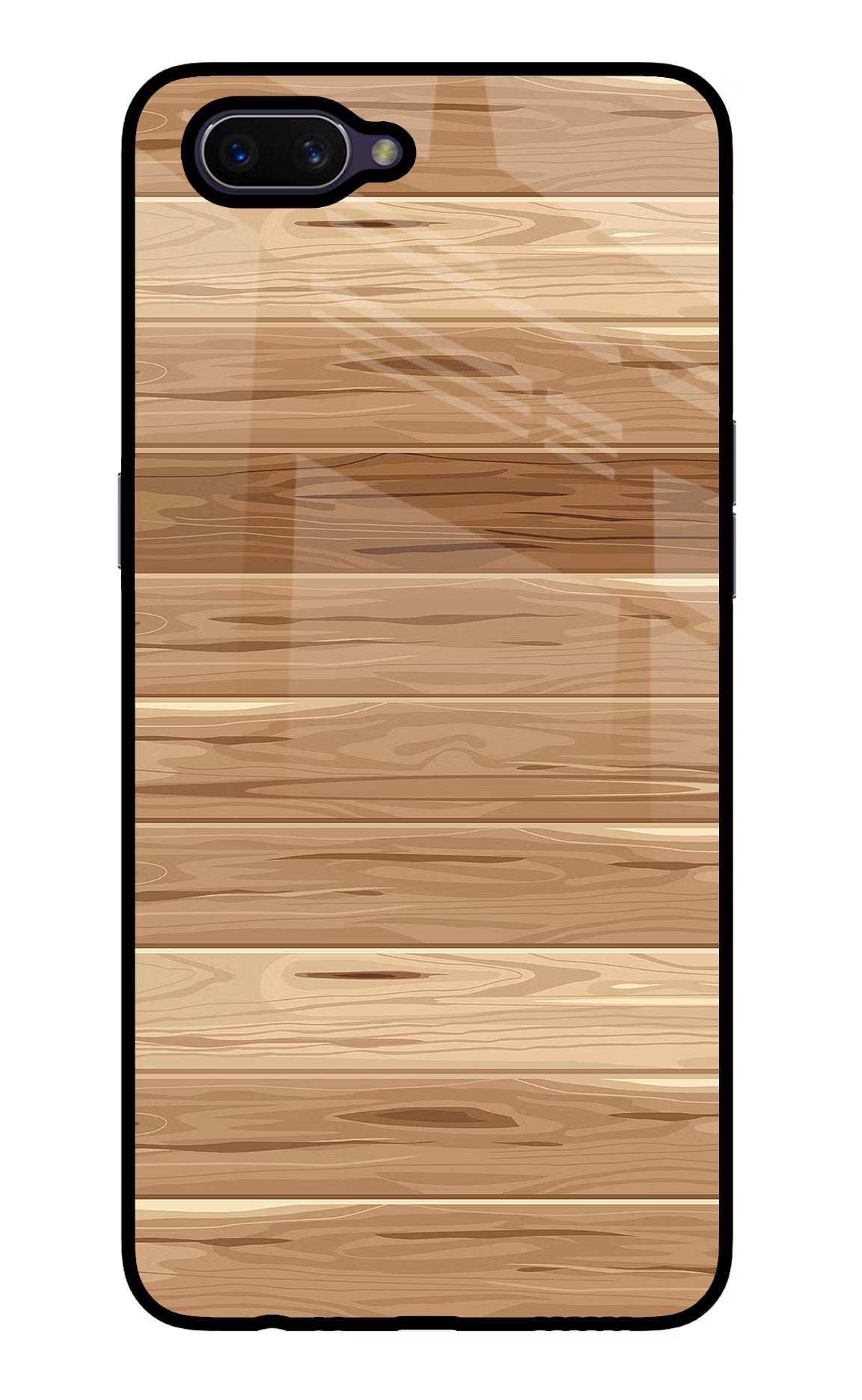 Wooden Vector Oppo A3S Glass Case Back Cover by Casekaro