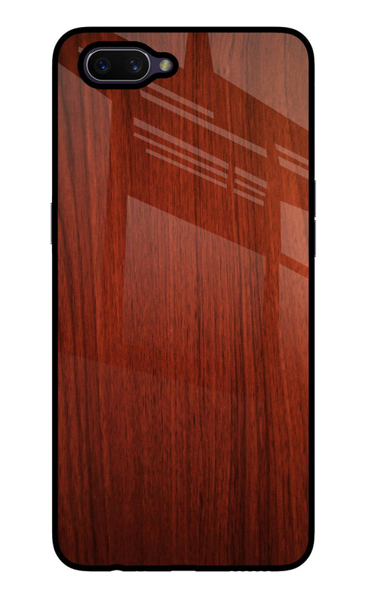 Wooden Plain Pattern Oppo A3S Glass Case