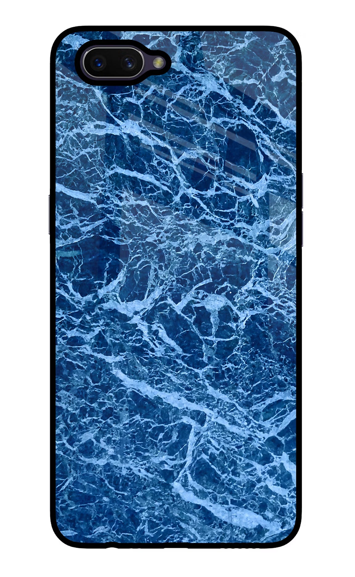 Blue Marble Oppo A3S Glass Case Back Cover by Casekaro