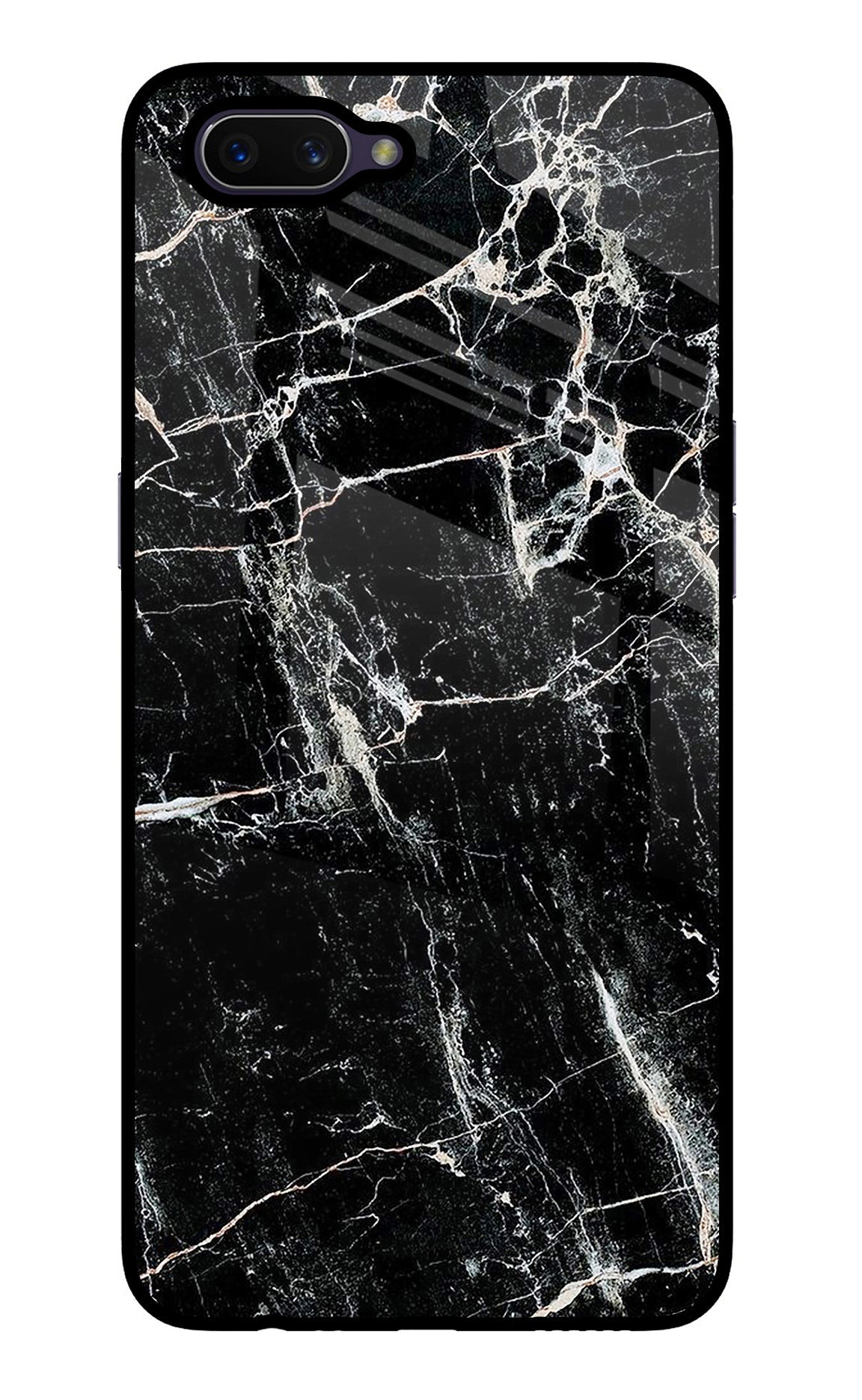 Black Marble Texture Oppo A3S Back Cover