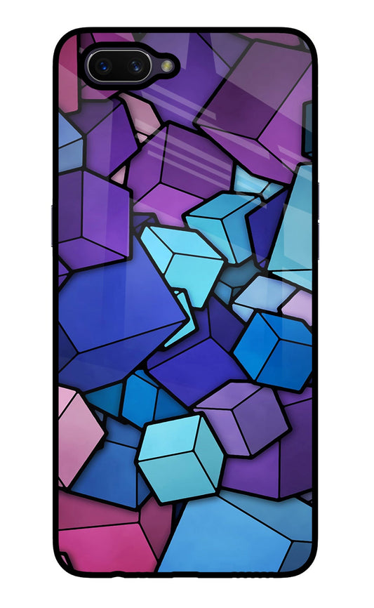Cubic Abstract Oppo A3S Glass Case