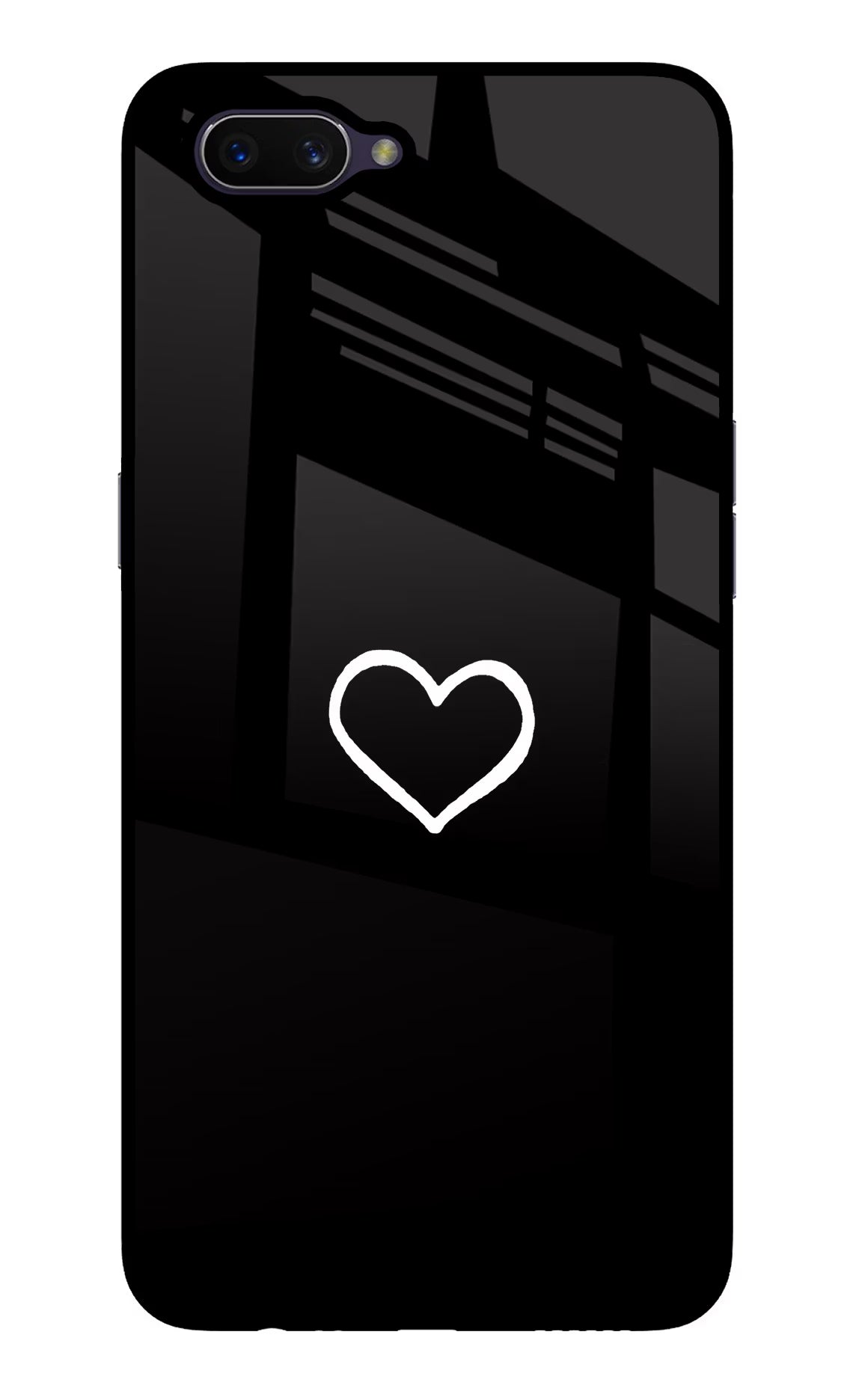 Heart Oppo A3S Glass Case Back Cover by Casekaro