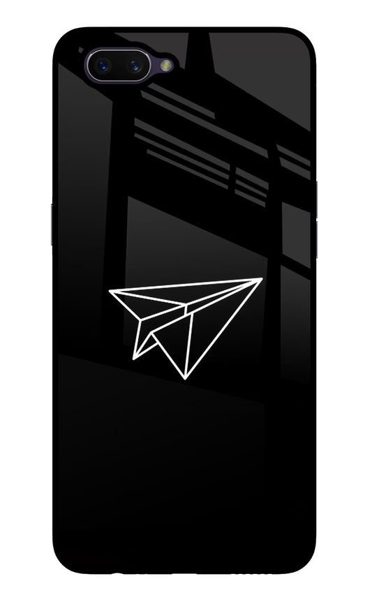 Paper Plane White Oppo A3S Glass Case
