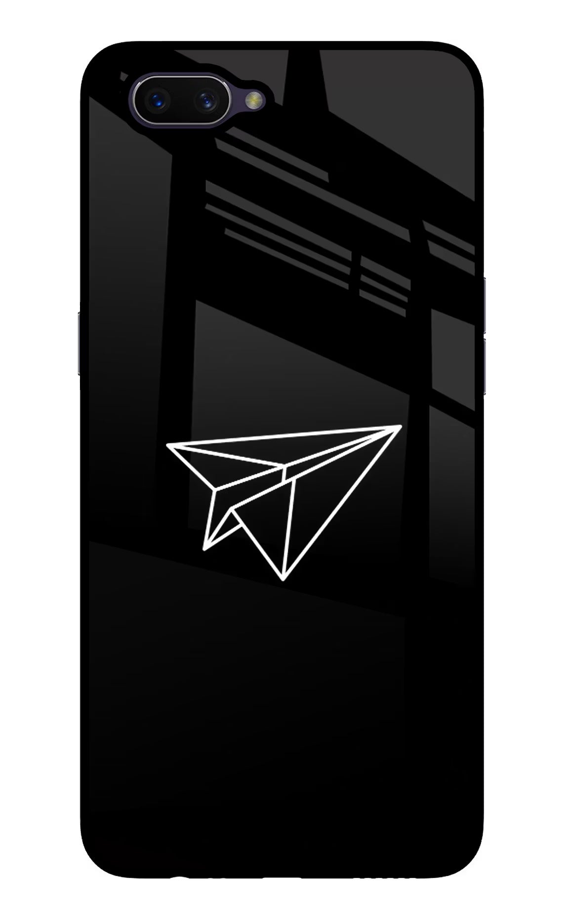 Paper Plane White Oppo A3S Glass Case Back Cover by Casekaro