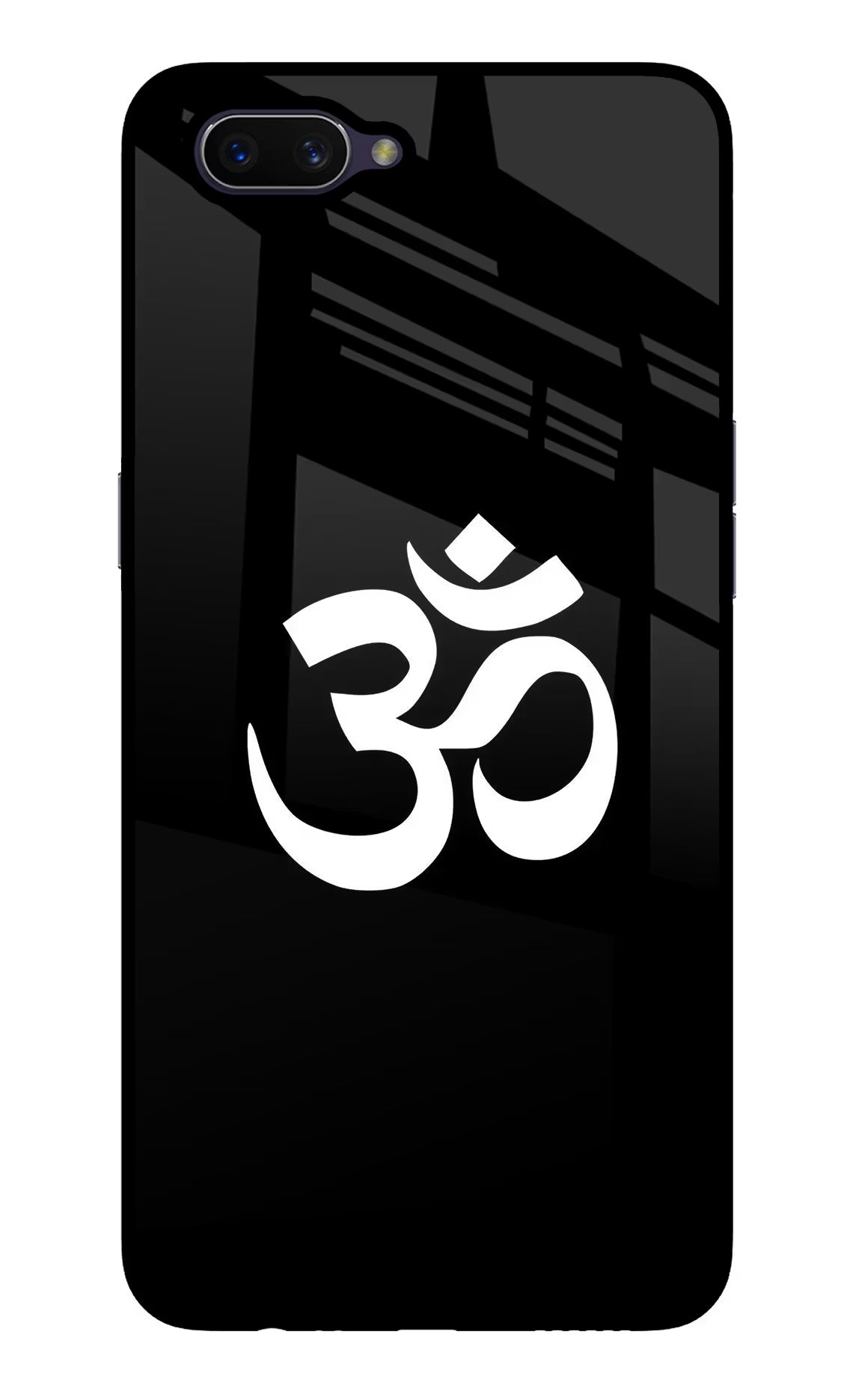 Om Oppo A3S Glass Case Back Cover by Casekaro