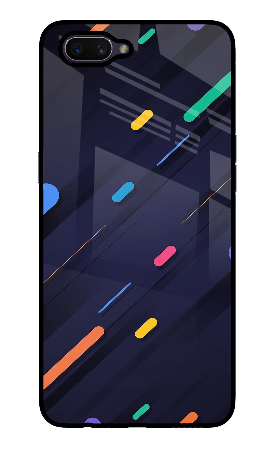 Abstract Design Oppo A3S Glass Case Back Cover by Casekaro