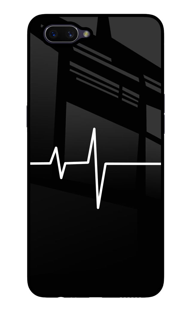 Heart Beats Oppo A3S Glass Case Back Cover by Casekaro